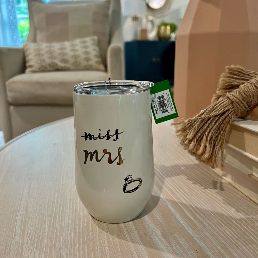 NWT Kate Spade 16oz Stemless Stainless Steel Tumbler with Lid - Picture 2 of 4